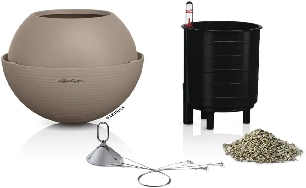 LECHUZA BOLA Color 23 sand brown Plant Pot Flower Pot 16766