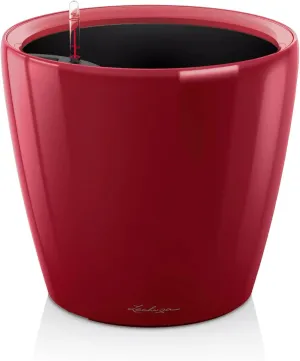 Lechuza Self Watering Plant Pot Classico 50 LS Garden Flower Indoor Outdoor Floor Plastic Planter with Drainage Hole D50 H47 cm Red High-Gloss