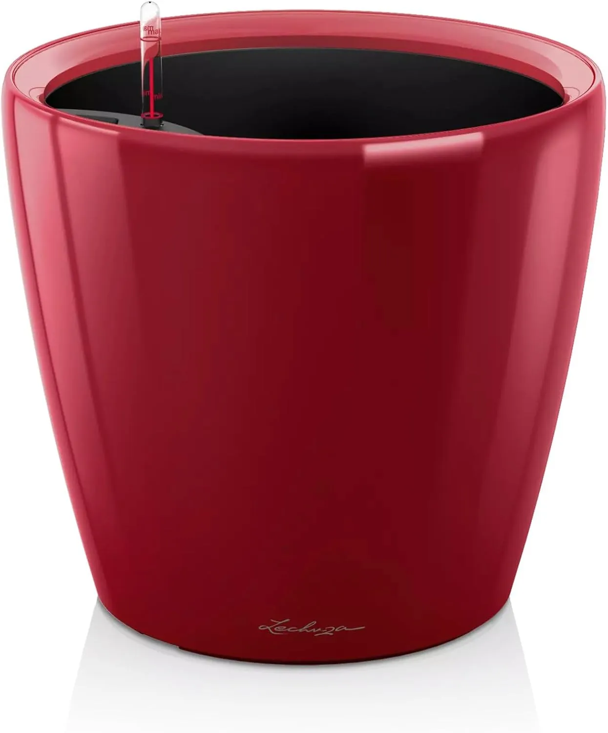 Lechuza Self Watering Plant Pot Classico 50 LS Garden Flower Indoor Outdoor Floor Plastic Planter with Drainage Hole D50 H47 cm Red High-Gloss