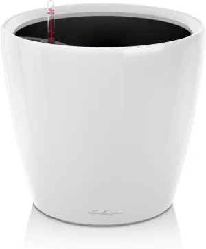 Lechuza Self Watering Plant Pot Classico 50 LS Garden Flower Indoor Outdoor Floor Plastic Planter with Drainage Hole D50 H47 cm White High-Gloss