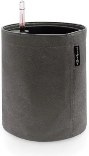 Lechuza - Trendcover 14185 Plant Pot Vegan Leather Anthracite with Watering System Diameter 23 cm x 26.5 cm