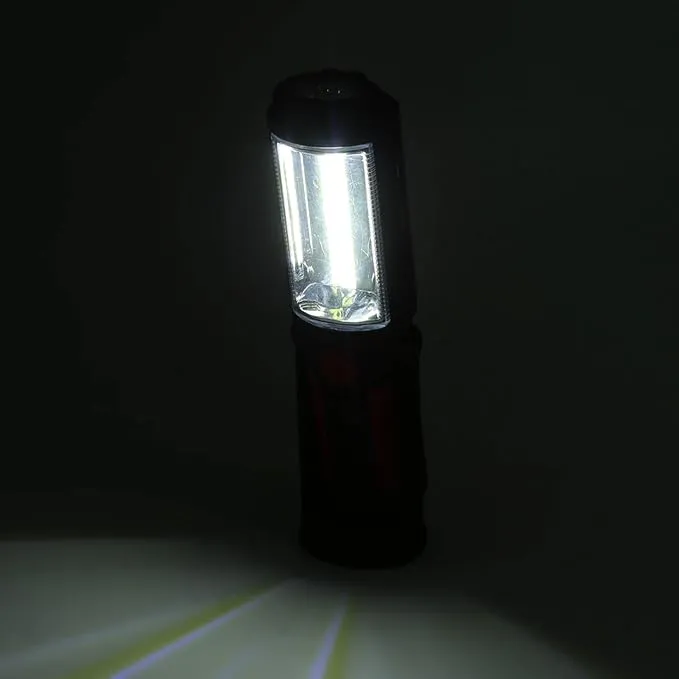 LED Flashlight Rechargeable, Rechargeable Flashlights Magnetic Flashlight Cob Work Light Portable Inspection Light Floodlight Pocket Worklight for Home Garage Travel Camping Emergency Repair(red)