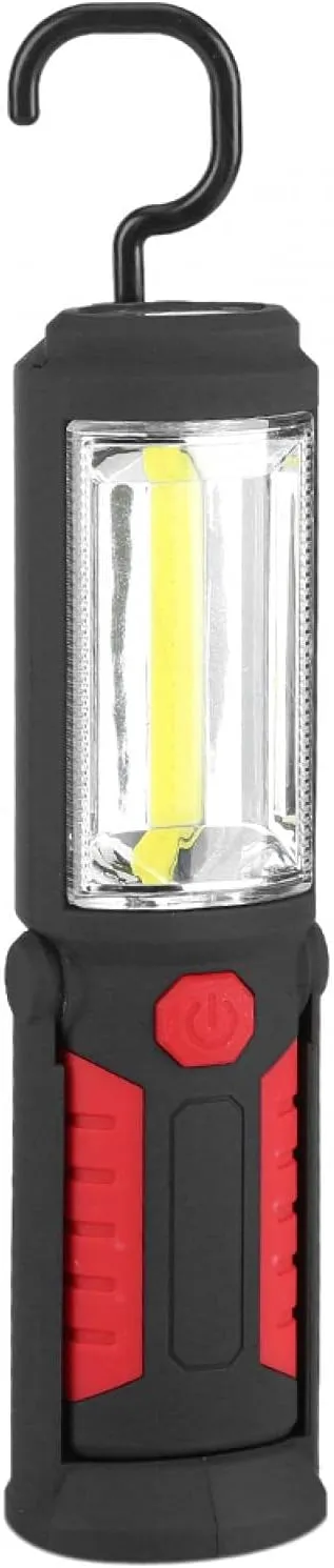 LED Flashlight Rechargeable, Rechargeable Flashlights Magnetic Flashlight Cob Work Light Portable Inspection Light Floodlight Pocket Worklight for Home Garage Travel Camping Emergency Repair(red)