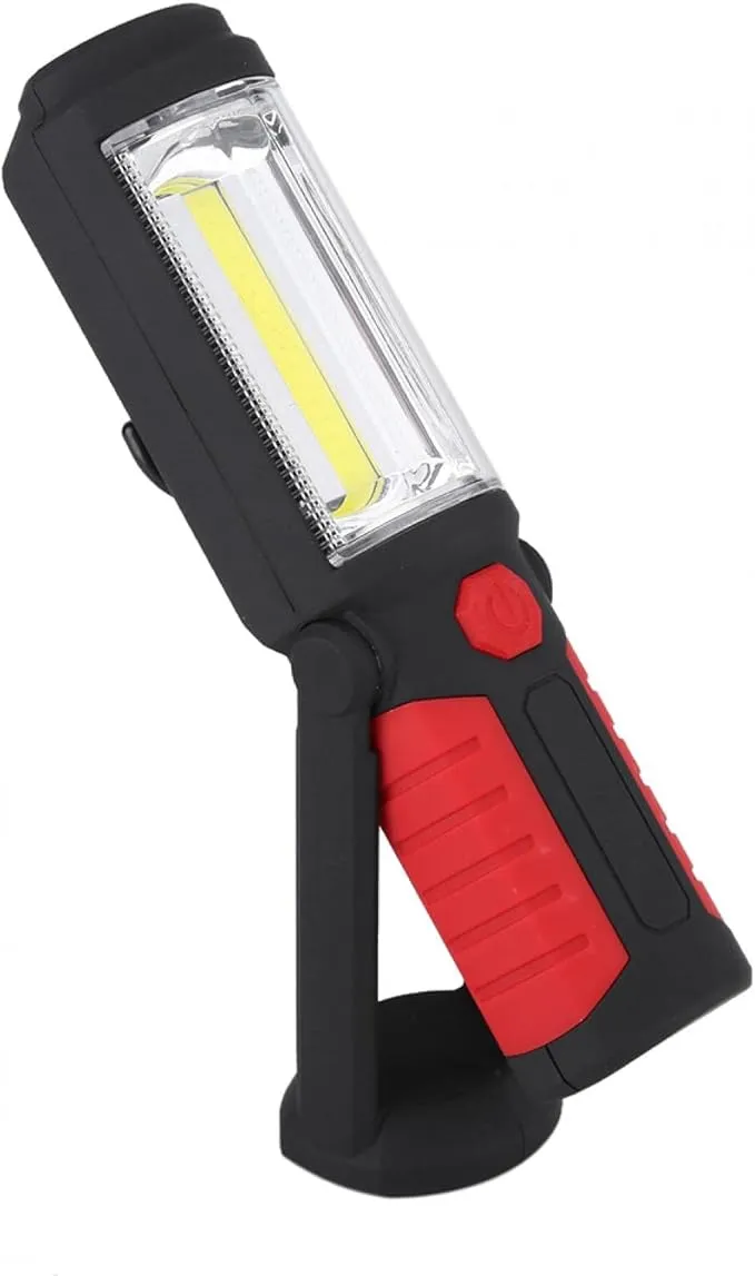 LED Flashlight Rechargeable, Rechargeable Flashlights Magnetic Flashlight Cob Work Light Portable Inspection Light Floodlight Pocket Worklight for Home Garage Travel Camping Emergency Repair(red)