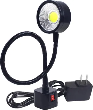 Led Magnetic Work Light 300mm Flexible Gooseneck lamp 500 Lumens 120 Volt for Sewing Machine Lathe Milling Drill Press Industrial Lighting