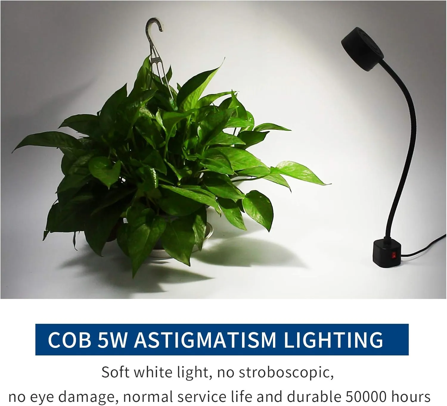 Led Magnetic Work Light 300mm Flexible Gooseneck lamp 500 Lumens 120 Volt for Sewing Machine Lathe Milling Drill Press Industrial Lighting