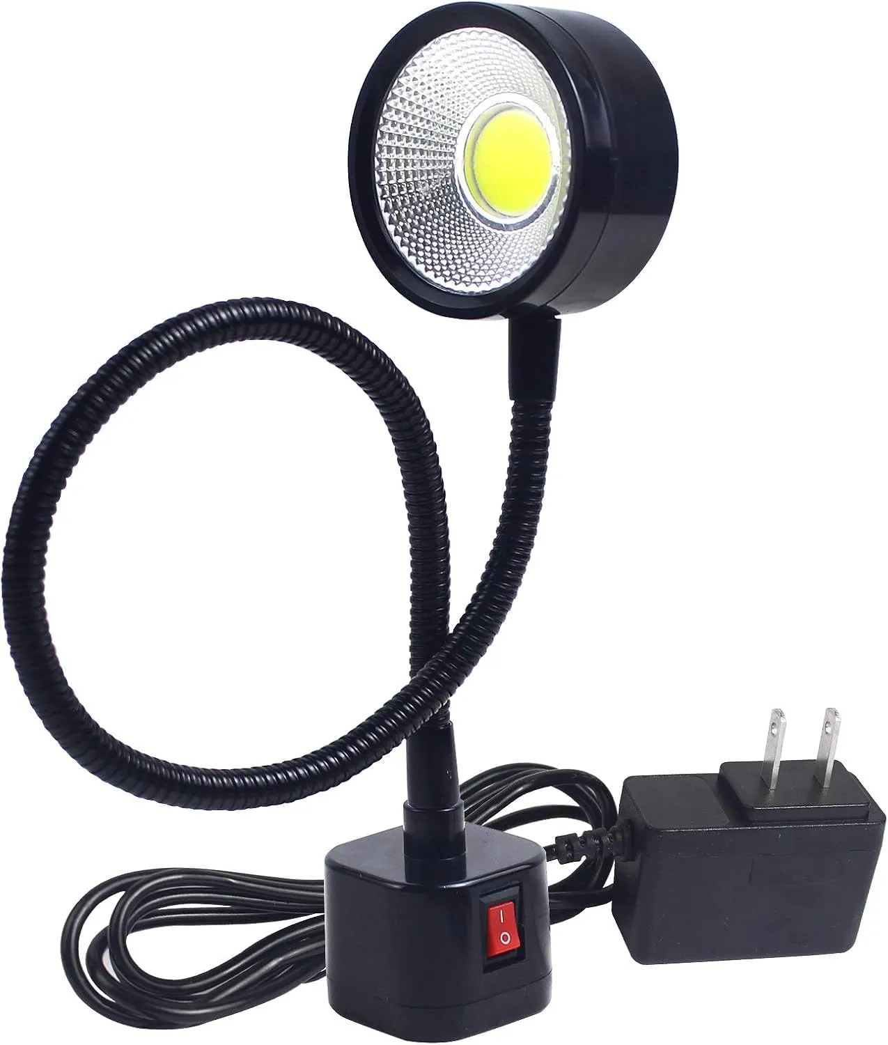 Led Magnetic Work Light 300mm Flexible Gooseneck lamp 500 Lumens 120 Volt for Sewing Machine Lathe Milling Drill Press Industrial Lighting