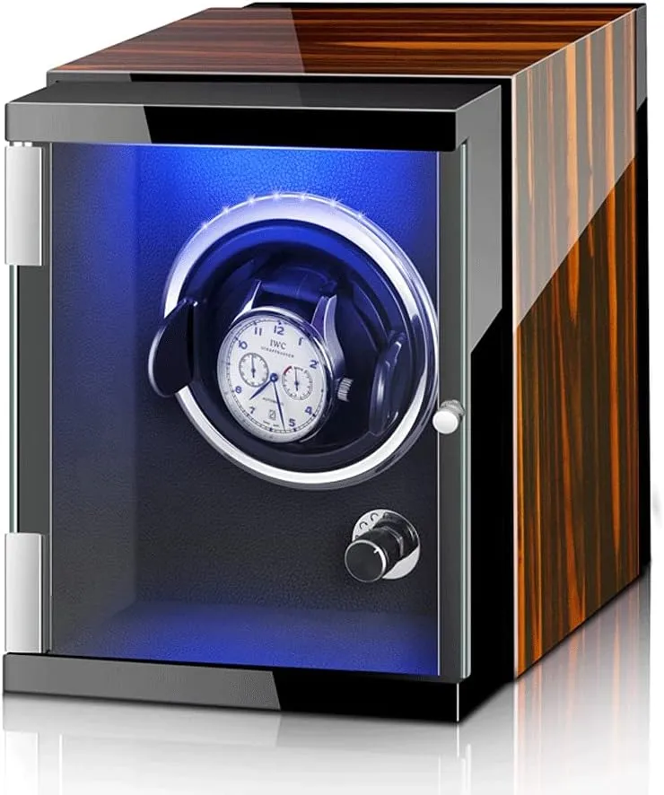 LED Watch Winder, Automatic Mechanical Home Use, Intelligent Silent Vertical Watch Shaker, Quiet Motor Watch Winder Display Watch Box Case Watch Storage