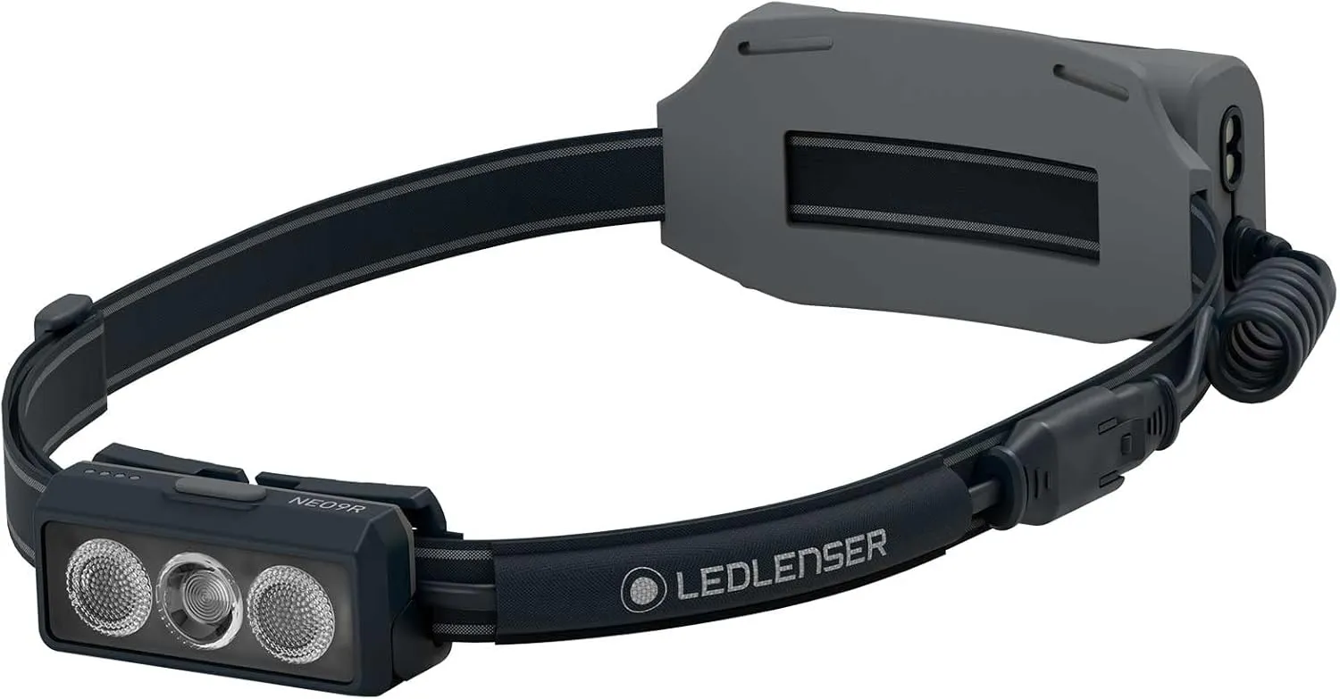 Ledlenser 502324 NEO9R LED Headlight, Black/Gray, Rechargeable, Outdoor, Running, Black, Gray