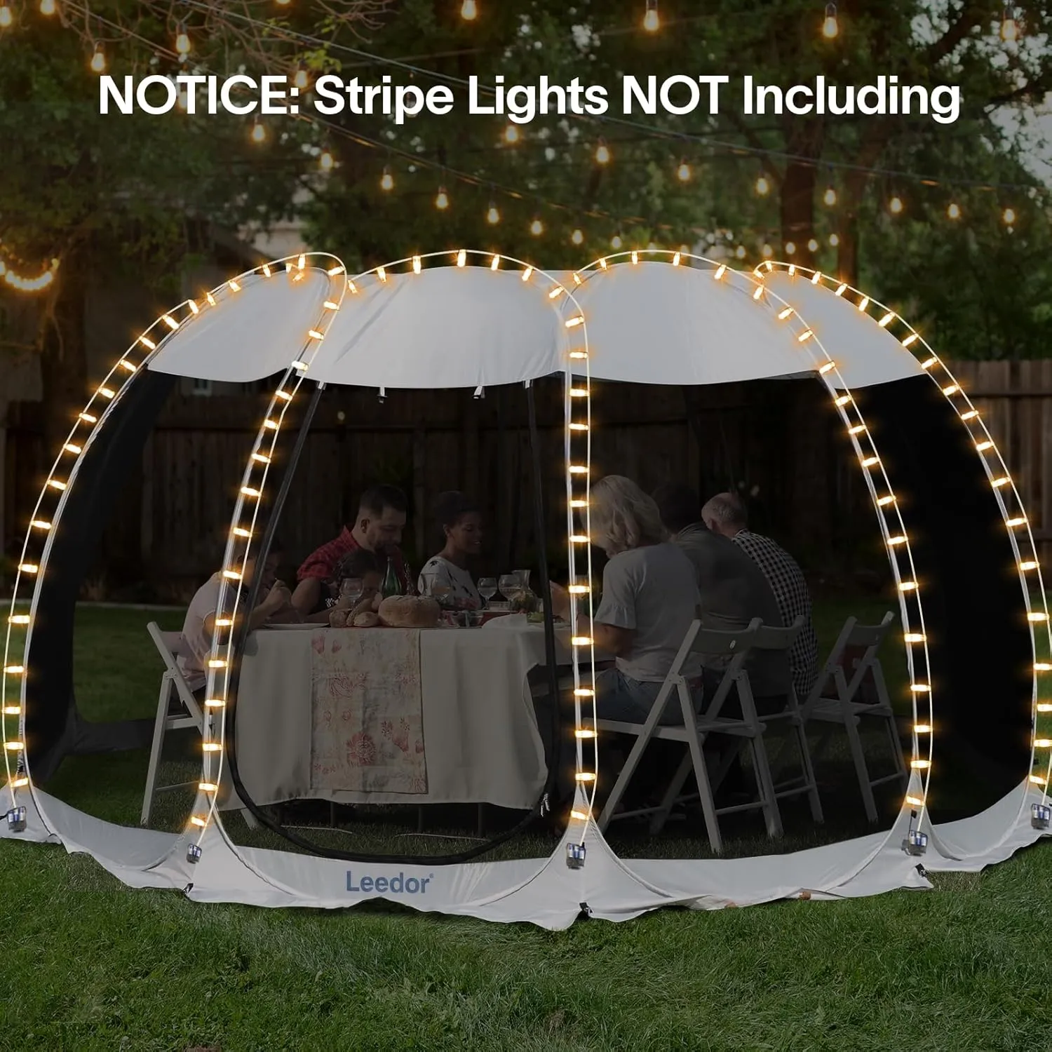 LEEDOR Pop Up Screen House, 6-10-15 Person Outdoor Screen Tent，Camping Screen Room with Carry Bag, Screened Gazebo with Mosquito Netting, Instant UV Resistant Sun Shelter for Garden, Patio, Backyard