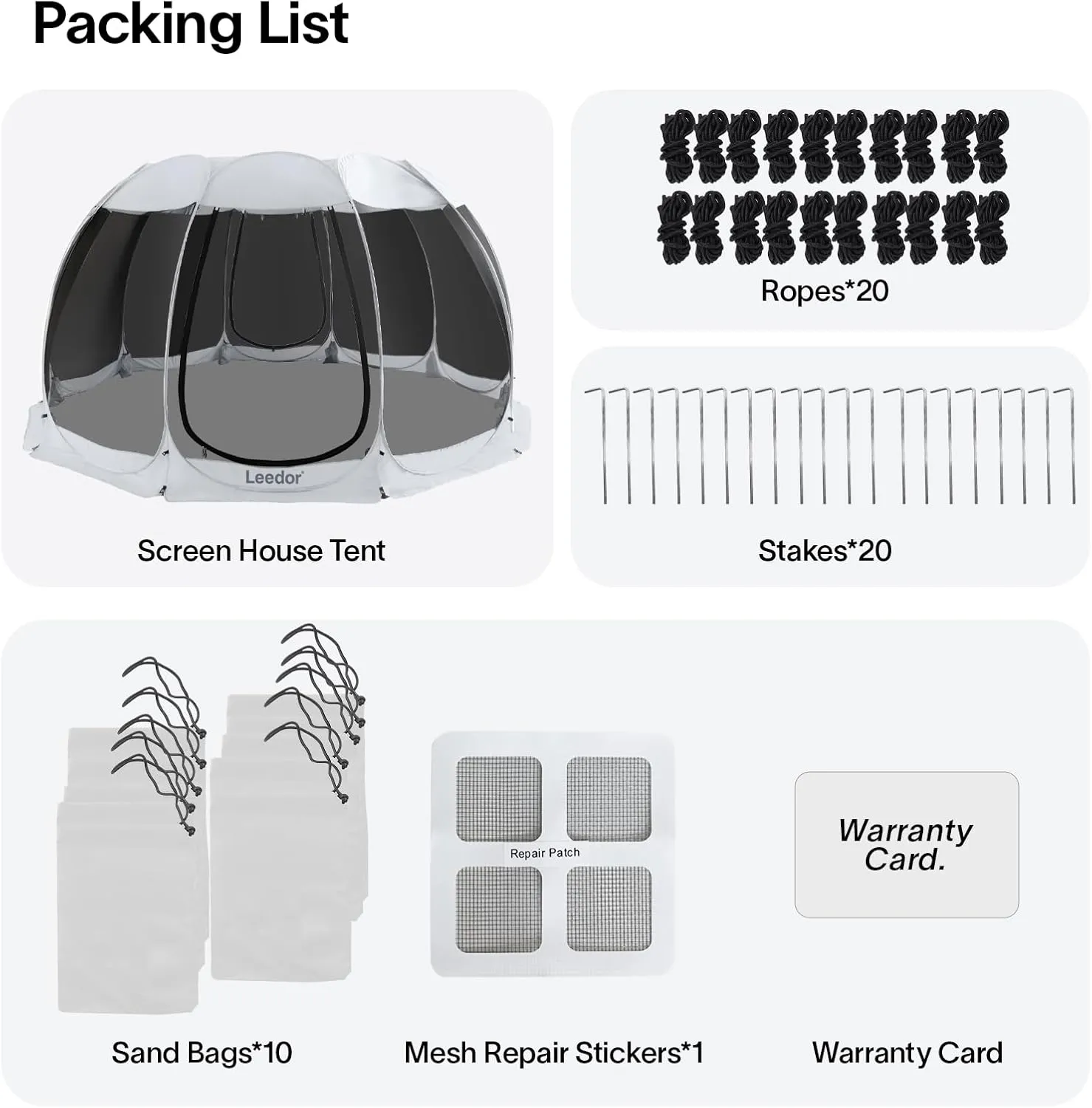 LEEDOR Pop Up Screen House, 6-10-15 Person Outdoor Screen Tent，Camping Screen Room with Carry Bag, Screened Gazebo with Mosquito Netting, Instant UV Resistant Sun Shelter for Garden, Patio, Backyard