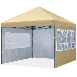 Leisure Sports 10x10 Pop Up Canopy Tent with Church Window Sidewalls-CA