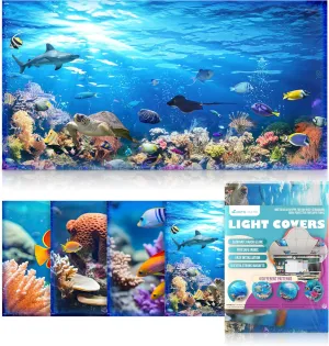 Light Covers for Ceiling Lights Classroom - Magnetic Ocean Cover for Fluorescent Or LED Fixture - Must Haves for Teacher Supplies - Home, Office Cubicle Decor - Calming Overhead Lighting