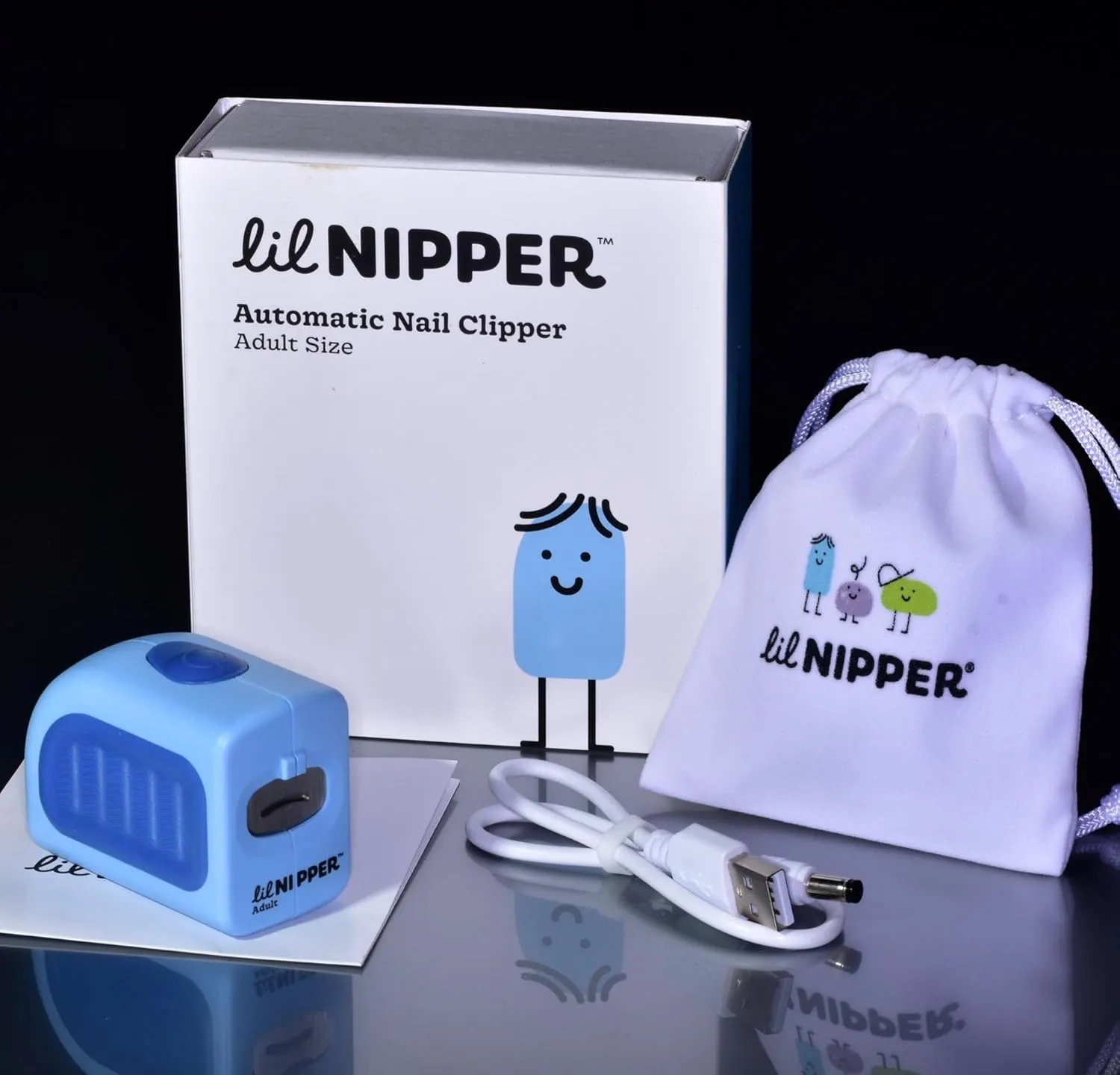 Lil Nipper Electric Fingernail Clipper, Safety Fingernail Trimmer Adults, Teens, Elderly. Nail Clippers for Seniors and Caregivers. Low Mobility Aid Nail Cutter, Gift for Caregivers, Care Communities