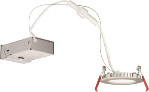 Lithonia Lighting WF3 LED 30K BN M6 Ultra Thin 3" Dimmable LED Recessed Wafer Ceiling Light, 3000K, Brushed Nickel
