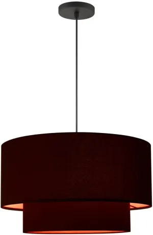 Livex Lighting 45618-04 Sentosa Collection 3-Light Pendant Hanging Light with Black and Orange Hardback Fabric Shade, Black, 20 x 20 x 99