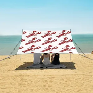 Lobster Red Sea Marine Beach Camping Tent Sun Shelter for Whole Family, Beach Shade Canopy with UPF50  UV Protection,Easy Set Up and Carry,Outdoor Shade for Trips, Fishing, Backyard Fun Picnics