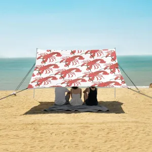 Lobster Red Tropical Beach Camping Tent Sun Shelter for Whole Family, Beach Shade Canopy with UPF50  UV Protection,Easy Set Up and Carry,Outdoor Shade for Trips, Fishing, Backyard Fun Picnics