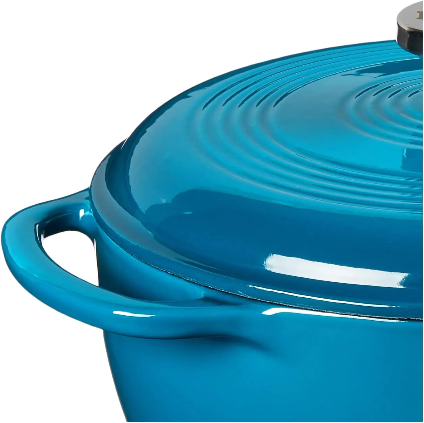 Lodge 4.5 Quart Enameled Cast Iron Dutch Oven with Lid – Dual Handles – Oven Safe up to 500° F or on Stovetop - Use to Marinate, Cook, Bake, Refrigerate and Serve – Cornflower Blue