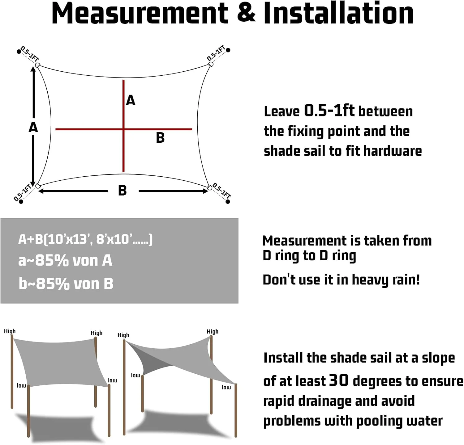 LOVE STORY Waterproof 10'x13' Rectangular Sand Sun Shade Sail Cannoy UV Resistant for Outdoor Patio Garden Backyard (We Make Custom Size)