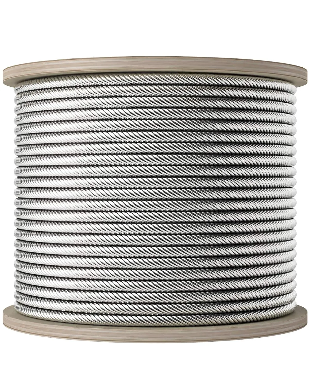 LuckIn 400ft Thickened 1/4" Stainless Steel Cable, 7x19 Strand Aircraft Cable Wire Rope for Yard Zipline, Deck Railing, 6400lbs Breaking Strength