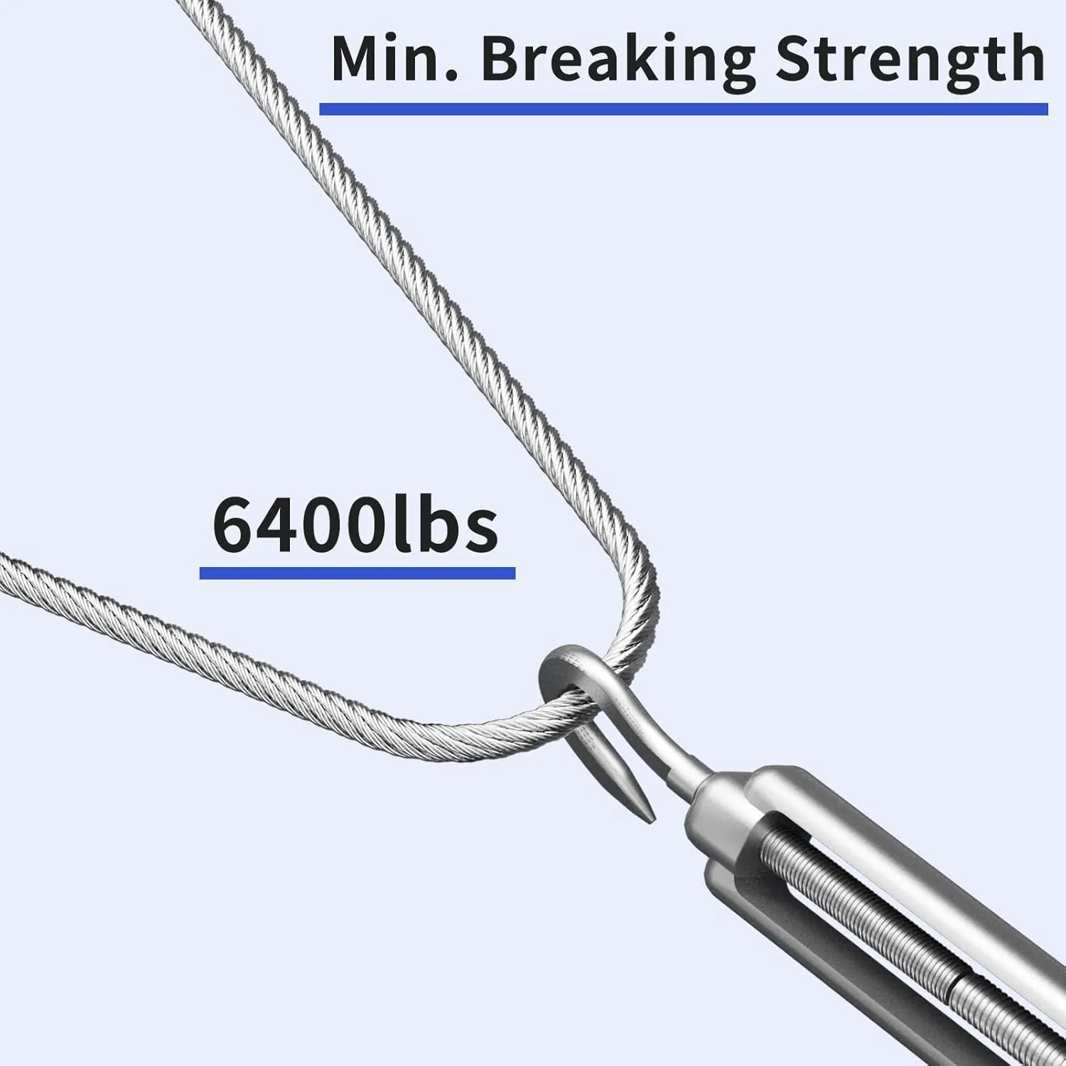 LuckIn 400ft Thickened 1/4" Stainless Steel Cable, 7x19 Strand Aircraft Cable Wire Rope for Yard Zipline, Deck Railing, 6400lbs Breaking Strength