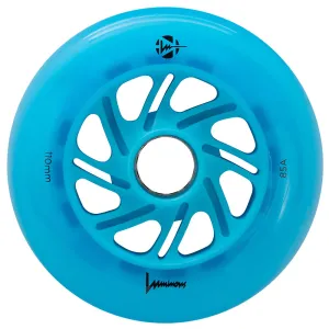 Luminous LED 110mm/85a Ocean Blue Glow White Rollerblade Single