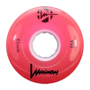 Luminous LED 62x32mm/85a Red Rollerskate Wheels - 4 Pack