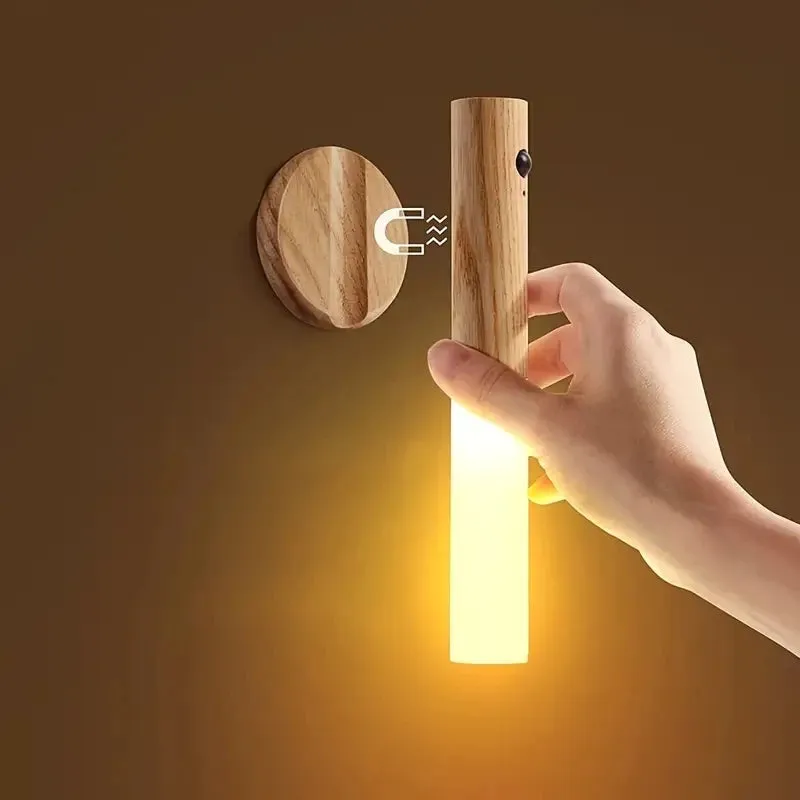 LumiWand Portable Wooden Night Light with Intelligent Activation