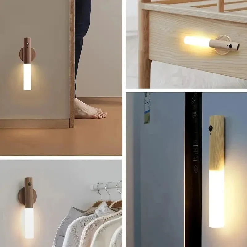 LumiWand Portable Wooden Night Light with Intelligent Activation