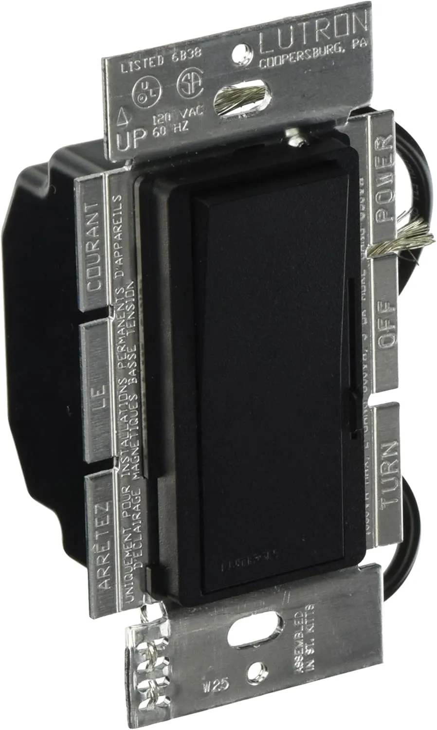 Lutron DVSCLV-10P-MN Diva 800-watt Single Pole Magnetic Low-Voltage Dimmer, Midnight