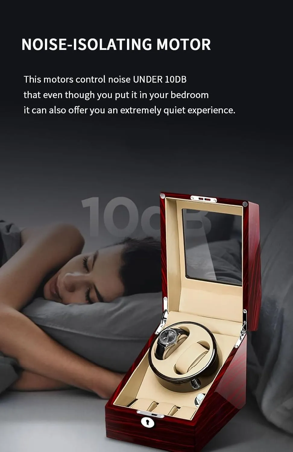 Luxury Automatic Watch Winder With Quiet Motor LED Lights And Adjustable Upgraded Watch Pillows Watch Winder Box For Men And Women (C 4 6)