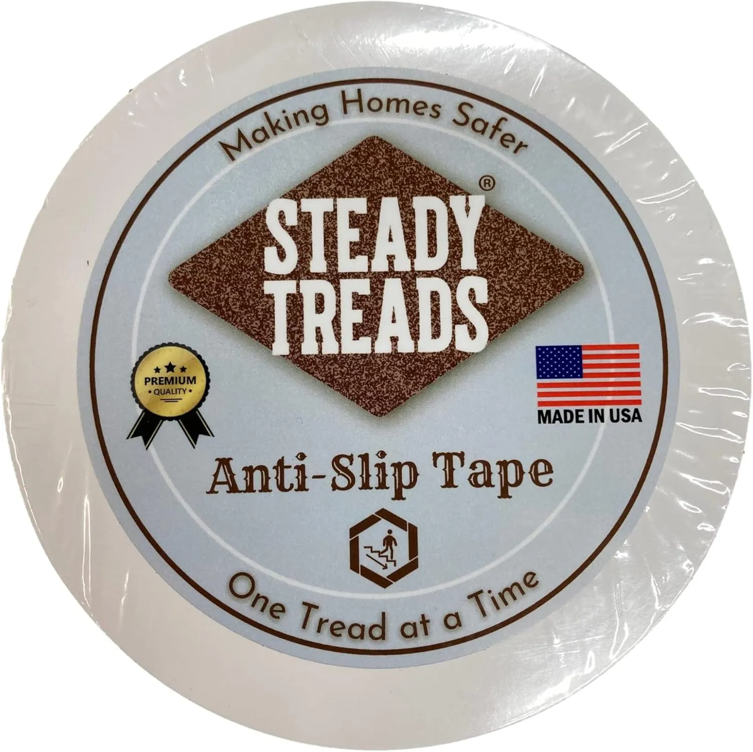 Made in USA, Anti-Slip Adhesive Stair Treads 4"x24" - 15-Pack, Non-Grit Safety for Kids, Elders and Pets
