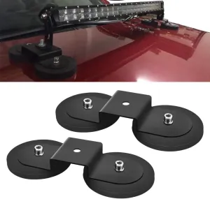 Magnetic Base LED Light Bar Mounting Brackets Windshield Powerful Mount Bracket Sucker Holder Roof Off Road Holder for LED Work Pods Straight Curved Quad Row Light 2PCS