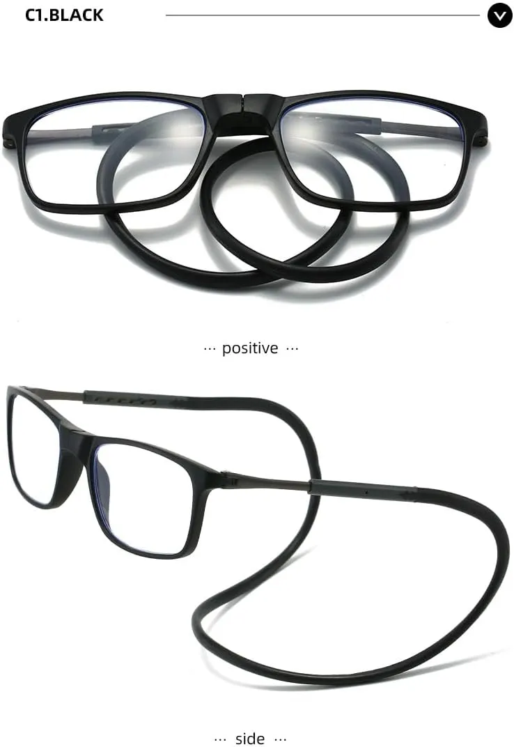 Magnetic Blue Light Blocking Reading Glasses for Men&Women, Bridge Front Connect Reading Glasses, Reading Adjustable