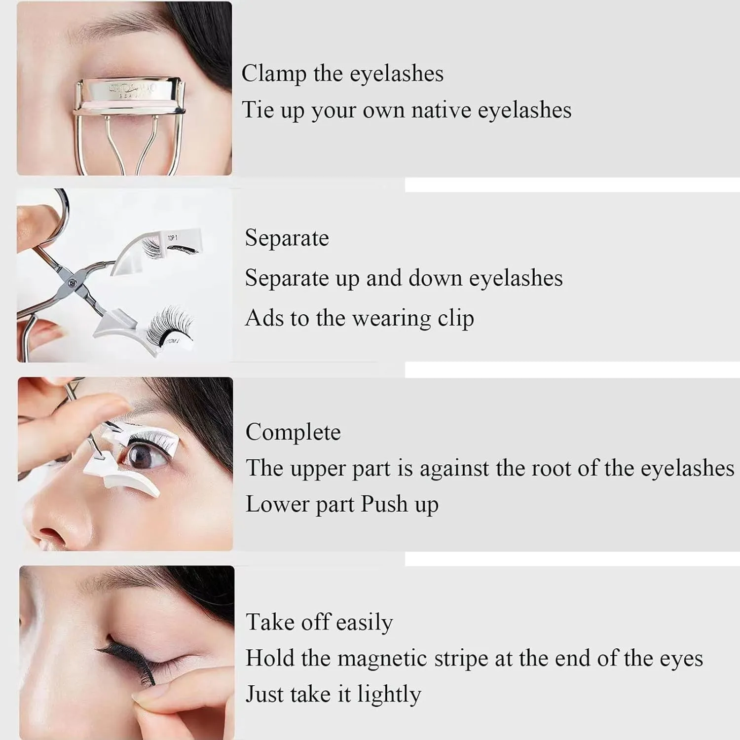 Magnetic Eyelashes, 2 Pairs Dual Magnetic False Lashes Natural Look, 3D False Eyelashes Extension Kit with Applicator Tweezers,Ks02