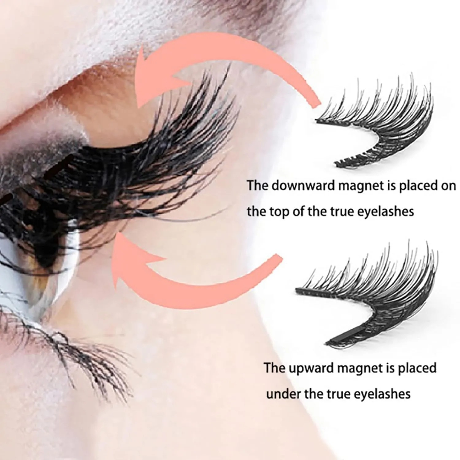 Magnetic Eyelashes, 2 Pairs Dual Magnetic False Lashes Natural Look, 3D False Eyelashes Extension Kit with Applicator Tweezers,Ks02