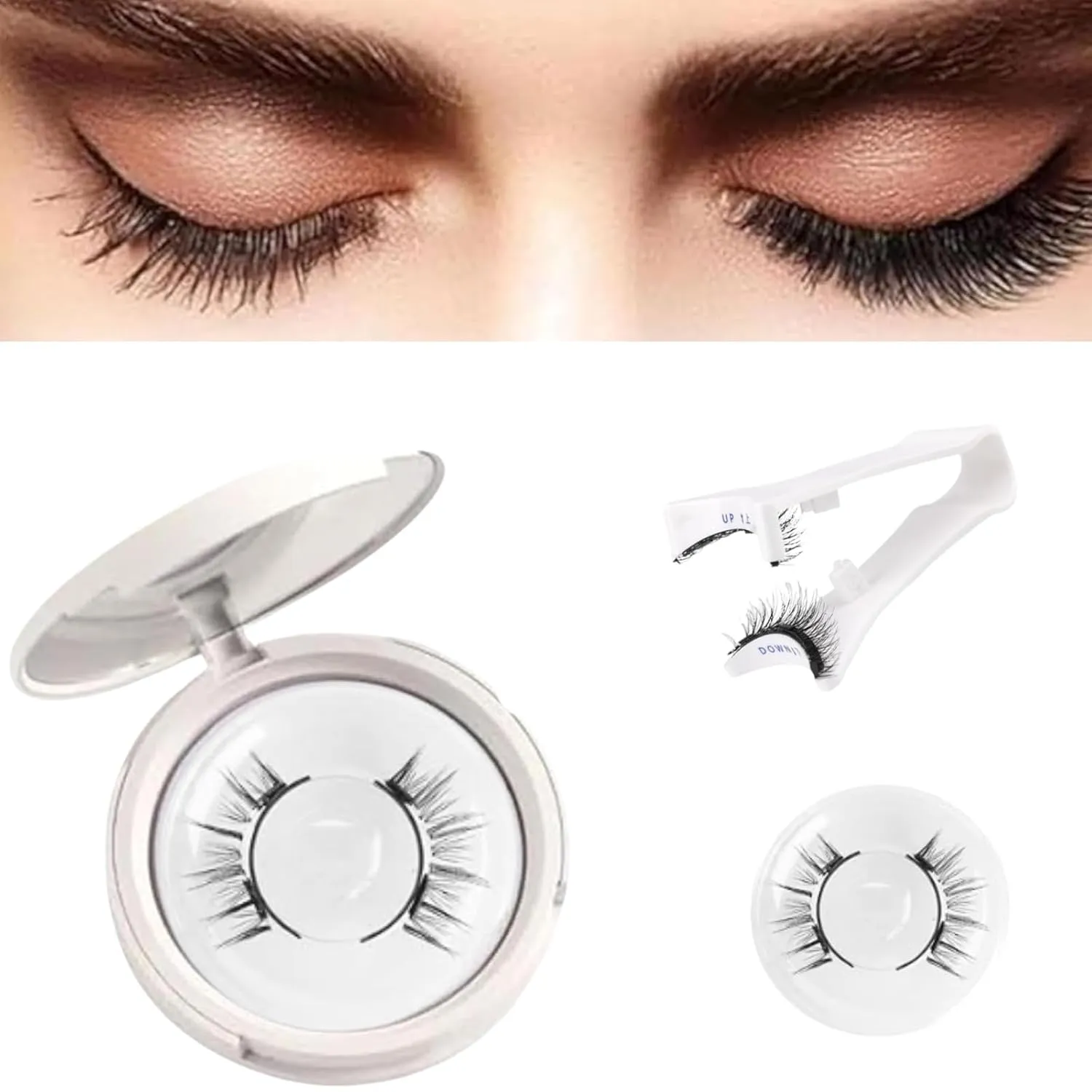 Magnetic Eyelashes Natural Look with Applicator, No Glue Needed, Lashes Kit Easy to Wear & Remove (Simple)