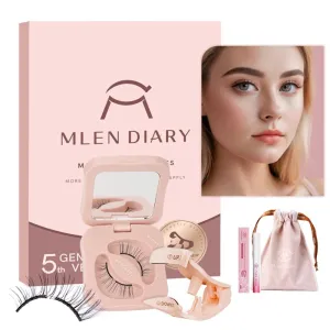 Magnetic Eyelashes with Applicator Natural Reusable Soft Magnetic Lashes Without Eyeliner, Glue-free False Eyelashes Lightweight, Waterproof, Easy to Wear, No Makeup Remover Required(Natural Style)