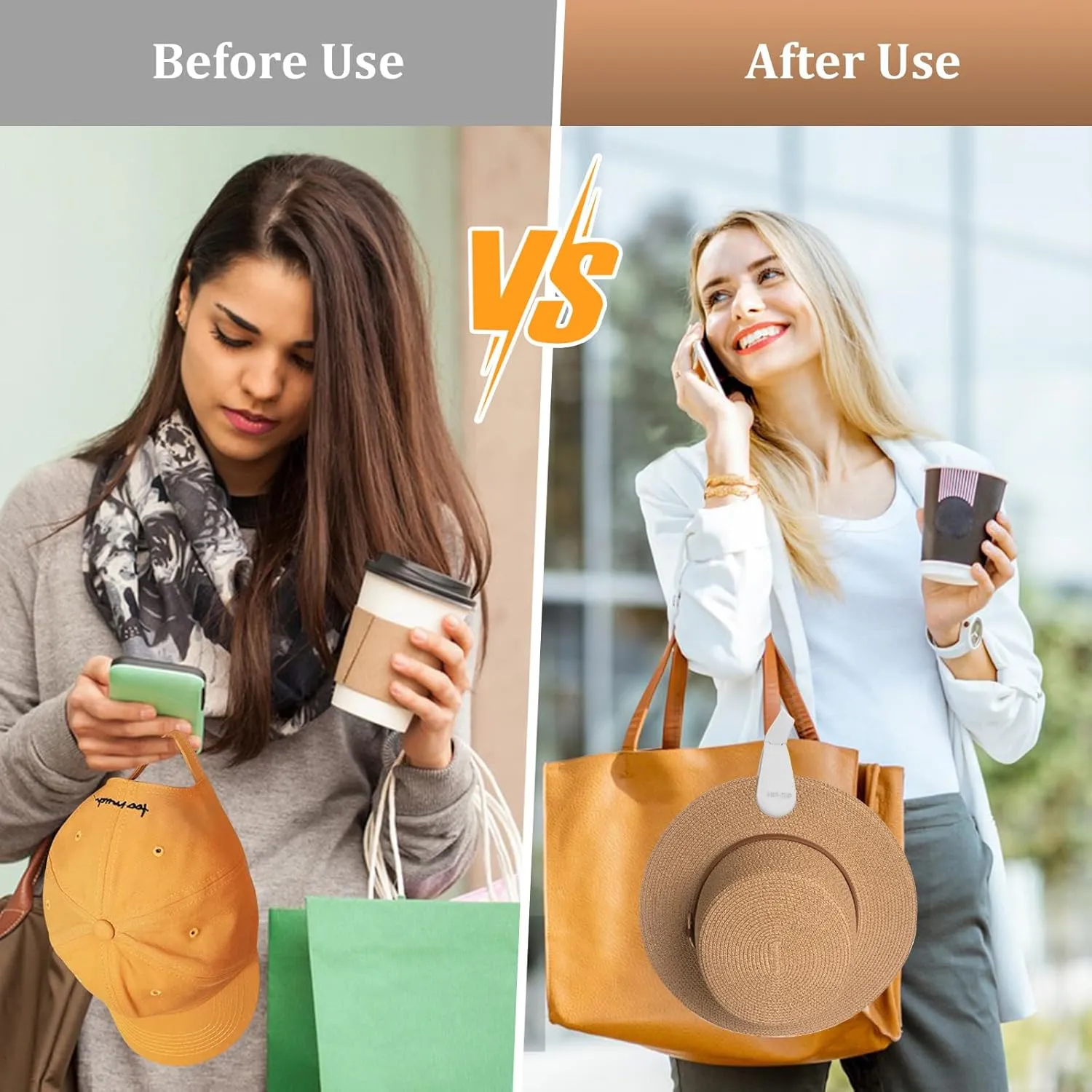 Magnetic Hat Clip for Travel on Bag, 2Pcs Light Gray Silicone Hat Clip Magnet Hat Holder Hat Hook for Bag Tote Luggage, Beach Straw Hat Carry Clip, Vacation Traveling Essentials Accessory