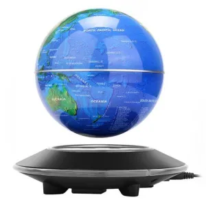 Magnetic Levitation Floating Globe World Map 6 inch Amazing Office House Decor Gift Educational Toy EU Plug Dark Blue