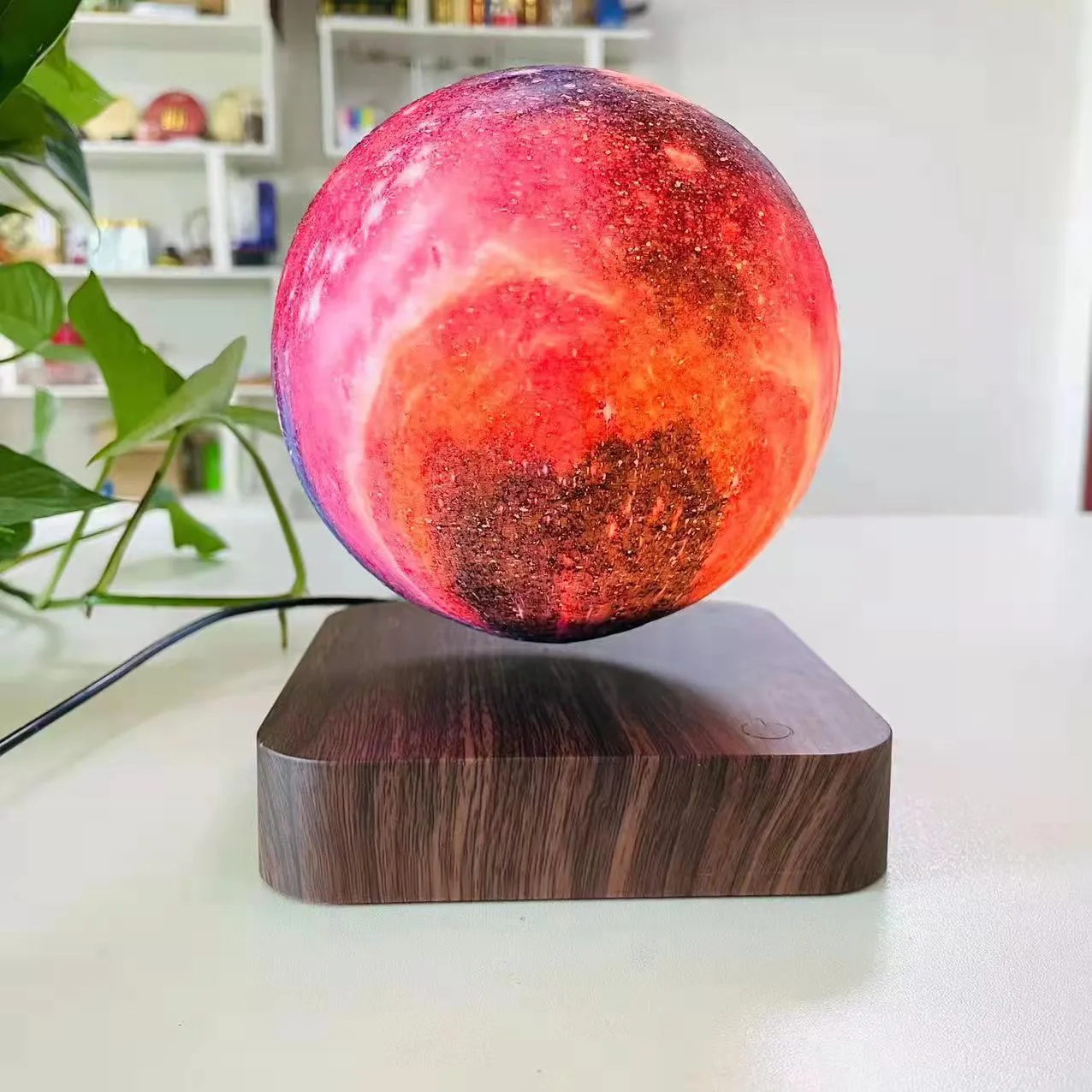 Magnetic Levitation Moon Lamp - 3D Printed LED Night Light with Touch Control, Unique Home Decor