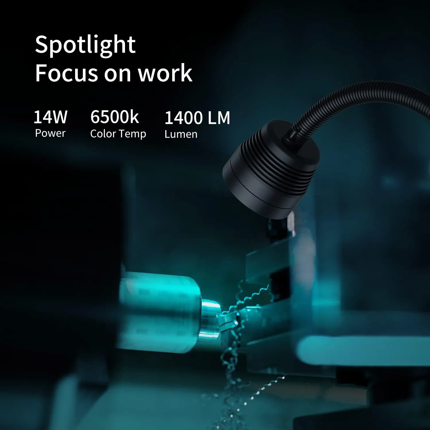 Magnetic Light, 14W Magnetic Lathe Light, IP66 WaterProof Led Machine Light 1400 Lumens for Lathe Lighting Milling Machine, Drill Press Lighting