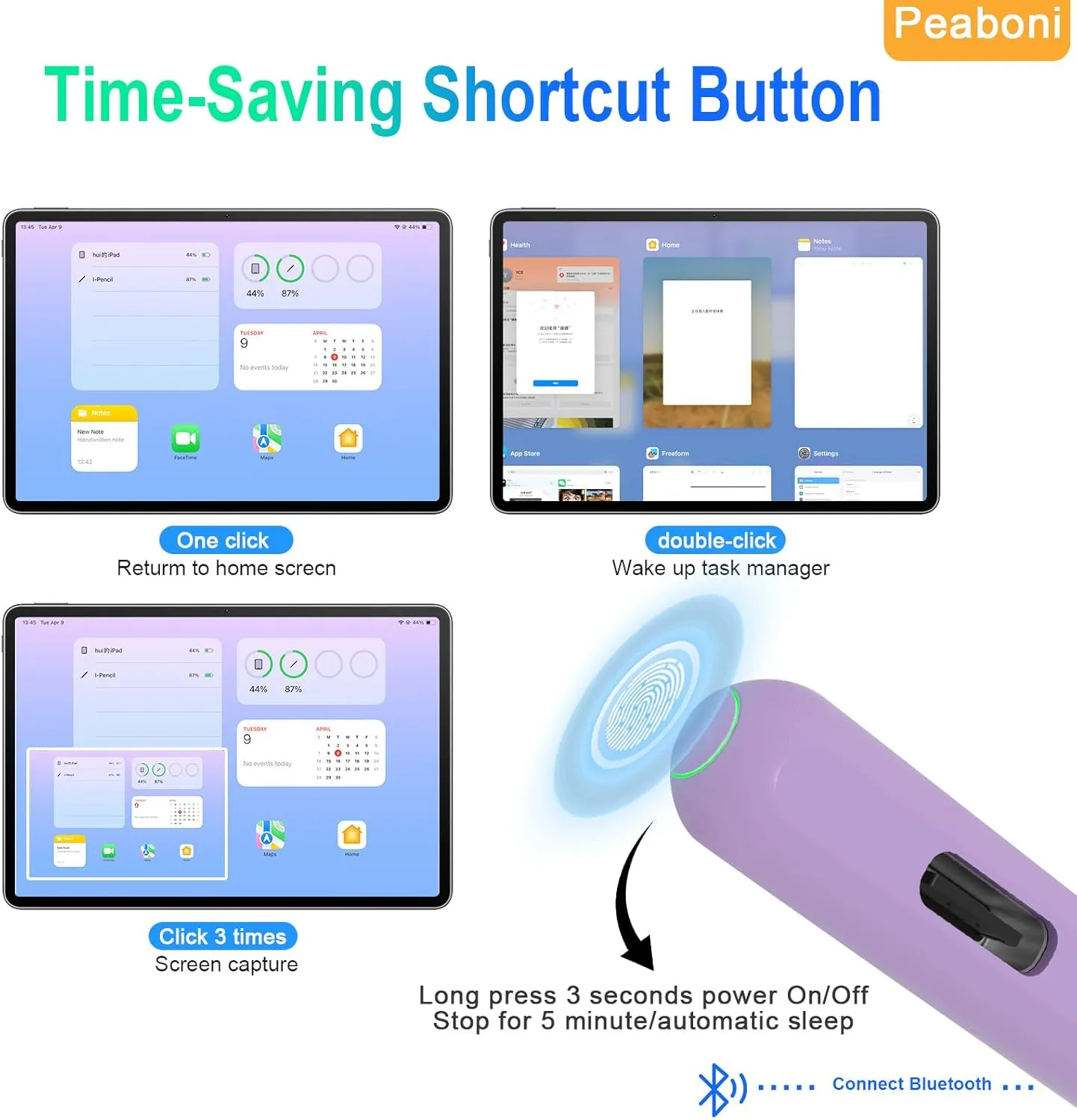 Magnetic Wireless Charging Pencil 2nd Generation for iPad 2018-2023 Model Compatible with Pro11 in 1/2/3/4,Pro 12.9 in 3/4/5/6,Air 3/4/5,Mini 5/6,iPad 6/7/8/9/10