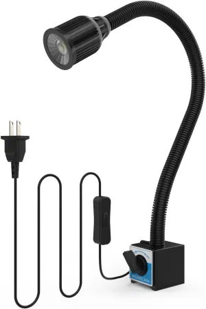 Magnetic Work Light, 1320 Lumens LED Lathe Machine Light with Flexible Gooseneck and Magnetic Base, Shop Tool Lamp for Lathe, Work Bench, Sewing Machine, Grill, Industrial Lightin