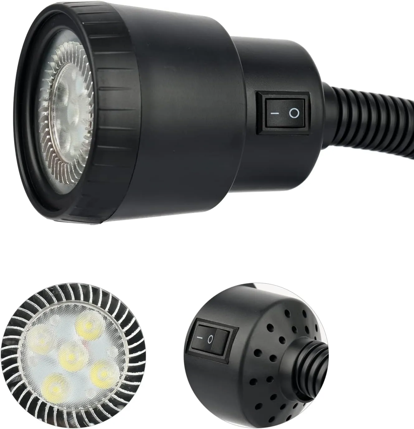 Magnetic Work Light, 9W Machine Lights, 1000 Lumens Flexible Work Lamp for Lathe Milling Machine Drill Press, Industrial Lighting with 6T Mgagnetic Base