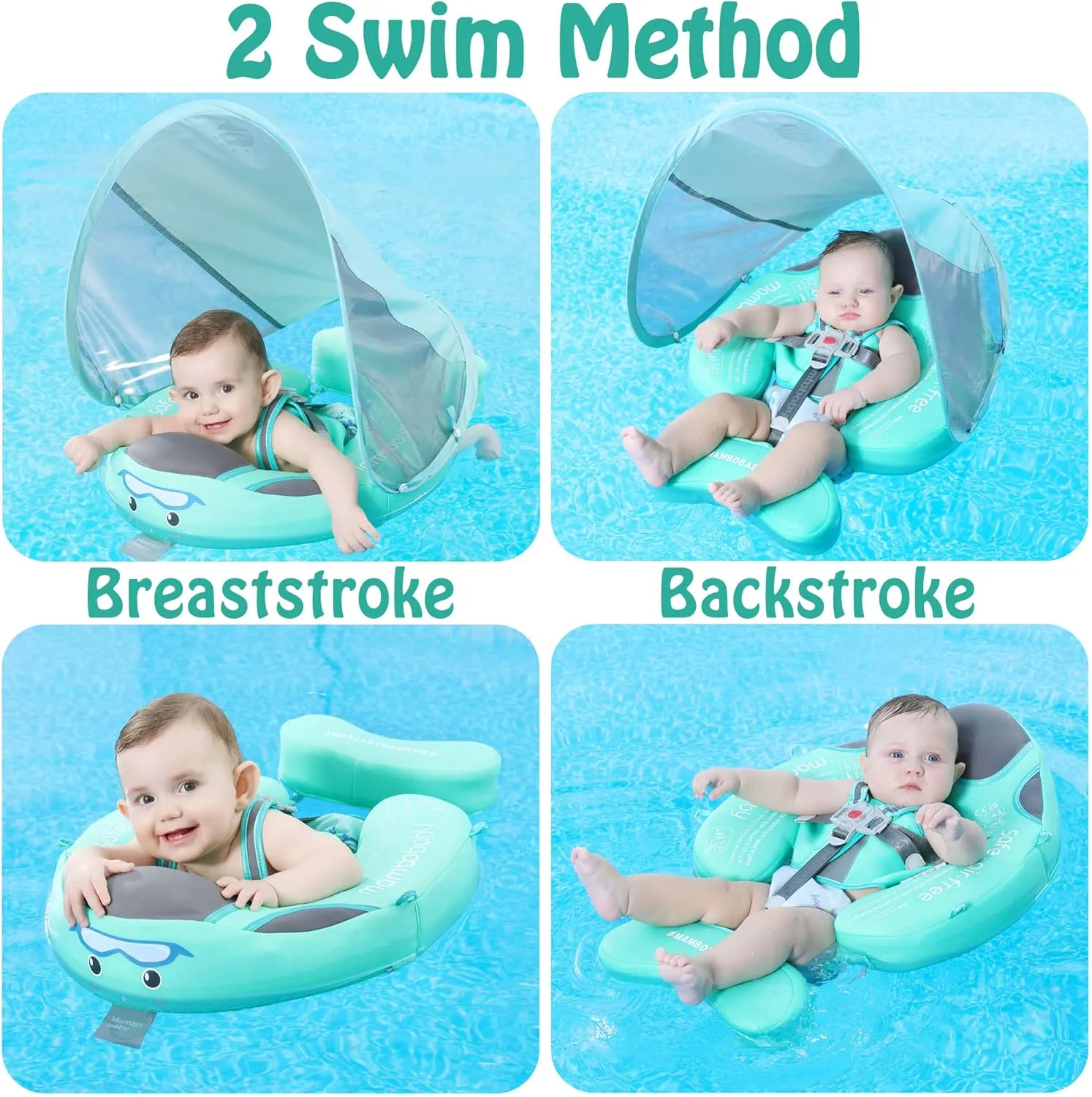 Mambobaby Add Tail Newest Baby Float with Sun Canopy – Special Edition Green