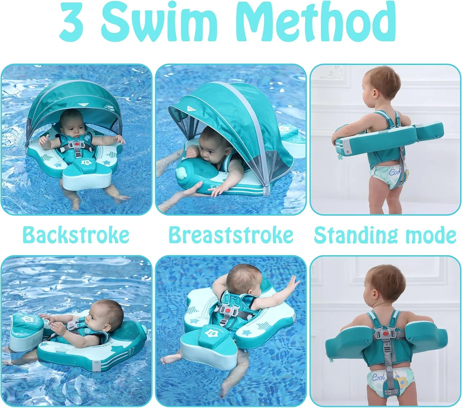 Mambobaby Add Tail Newest No.07 Airplane Baby Float with Sun Canopy – Green