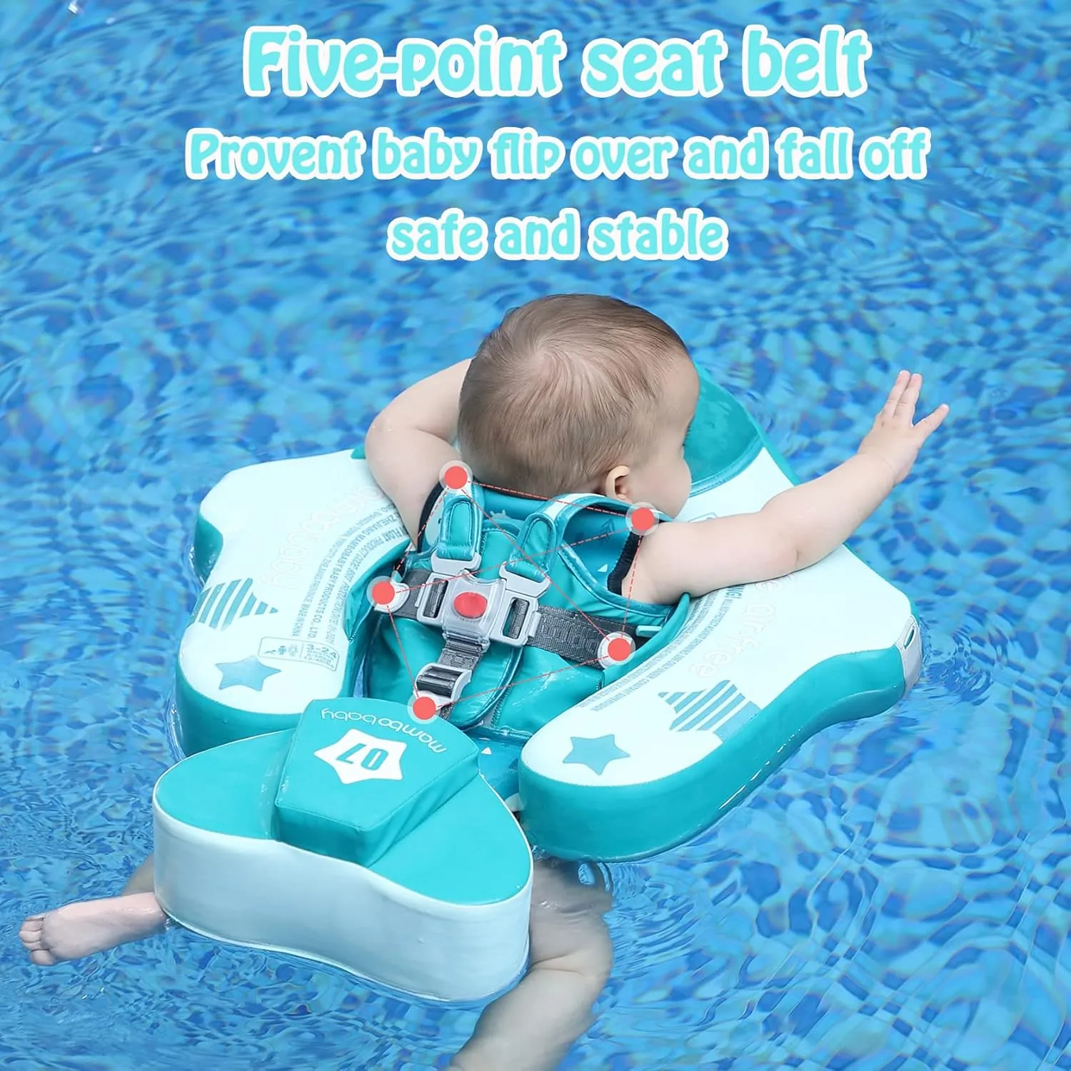 Mambobaby Float with Canopy Baby Float No.7 Airplane Add Tail Baby Pool Swim Float Air Free Solid Swimming Trainer Non-Inflatable Water Floats for Infant 3-48 Months, Green