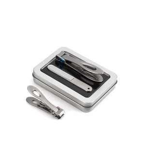 Manicures, Pedicure Kits, Nail Clippers, Manicure Pedicure Built-in Nail File Nail Clipper Set Household Mini Ladies and Man 3 Pieces Silver Professional Grooming Kits (Color : Silver)